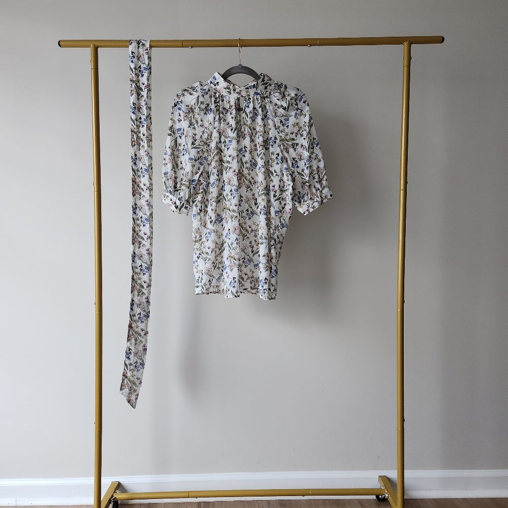 New York and Company Floral Shortsleeve Blouse